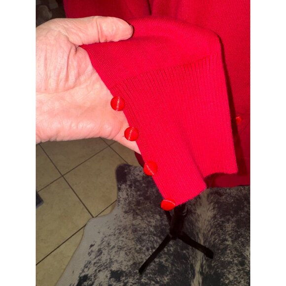 NWT Grace The Perfect Fit Red Bugtton Cardigan Sweater L City Preppy Academic - Picture 9 of 10